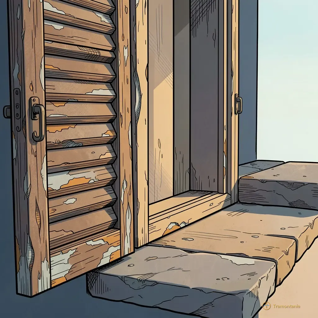 Nino, l'âne de Tramontania — Des maisons traditionnelles faites de pierre claire sont entourées d'un étroit sentier passant entre deux petits jardins fleuris