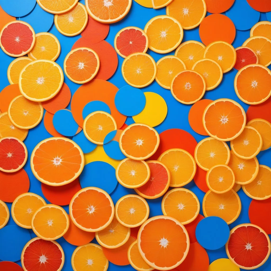 Détail d'une œuvre de Sonia Delaunay, abstraite et rythmée, où des cercles oranges et bleus se superposent comme des vagues figées. L’éclairage met en valeur les couches de peinture, les bords un peu rugueux, comme si l’artiste avait pressé la toile entre ses mains avant de la suspendre.