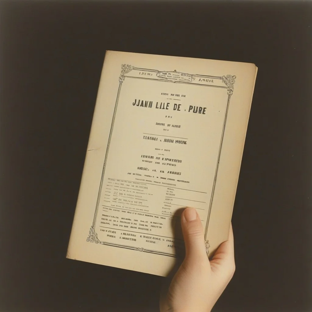 Un vieux programme de théâtre en papier jauni, daté de 1953, avec des annotations à la main : “Ici, elle a pleuré. Moi aussi.” et une trace de doigt sur un nom d’acteur effacé.