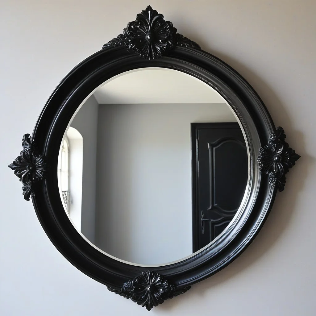 Un vieux miroir de salle de bal, encadré de bois noir verni, la surface brisée en éclats irréguliers, mais encore suspendu à un mur de plâtre décrépi. Des reflets flous d’une lumière tamisée se reflètent dans les morceaux de verre, comme si l’image d’un couple dansant était restée prisonnière du cristal.