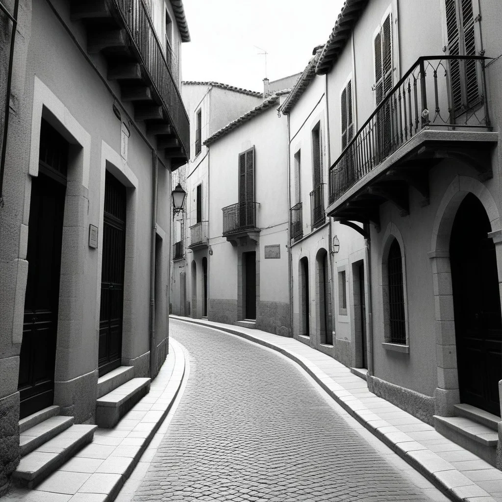 Une vieille photo en noir et blanc d'une rue de Céret animée par une banda.