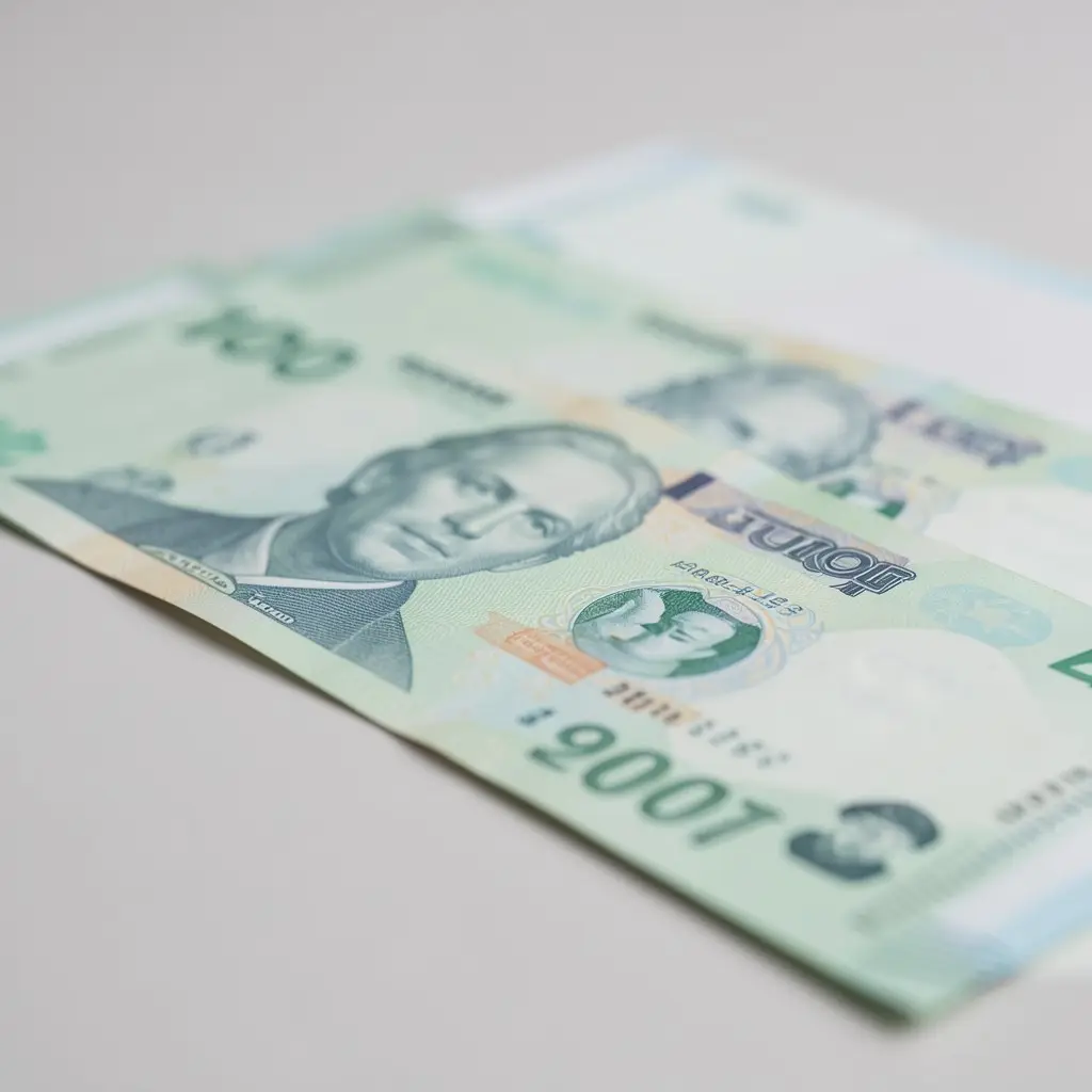 Nino, l'âne de Tramontania — Des mains tiennent des billets ou une carte bancaire sur un fond abstrait aux couleurs chaudes typiques du Roussillon