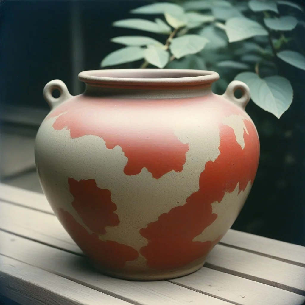 Un fragment de poterie ancienne, d’un rouge sombre, avec des traces de cendres et de grains séchés — sans doute du blé ou de l’orge. La céramique est cassée en trois morceaux, mais les bords sont réguliers, comme si elle avait été soigneusement rangée avant la fuite.