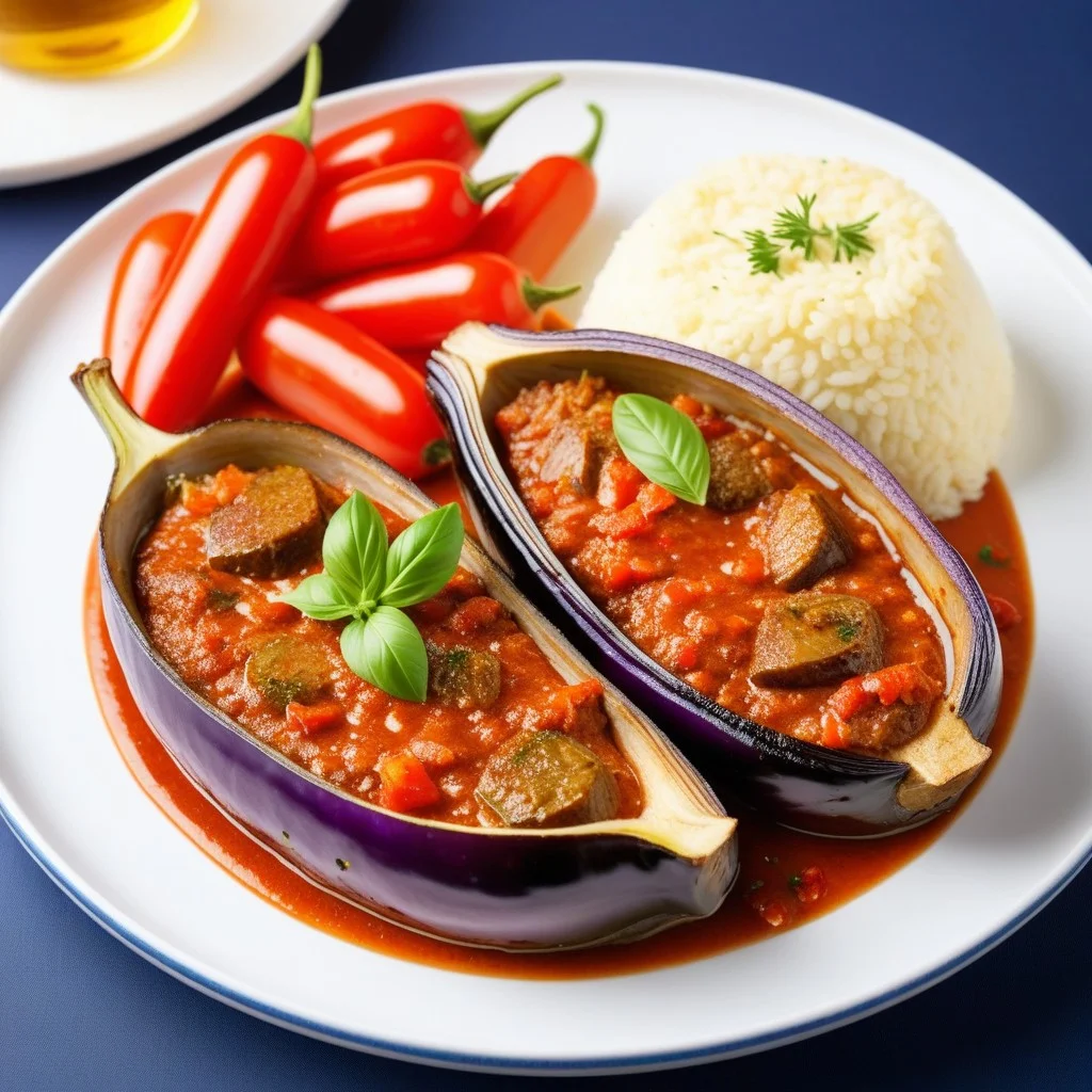 Photo macro détaillée d'une assiette d'agneau grillé. La viande est dorée, juteuse, avec une croûte croustillante. Elle est entourée de légumes rôtis (poivrons, aubergines) et d’un petit bol de sauce à l’ail et au yaourt. En arrière-plan flou, une bouteille de vin rouge géorgien et un verre en terre cuite. La texture de la viande est visible, évoquant la tendreté.