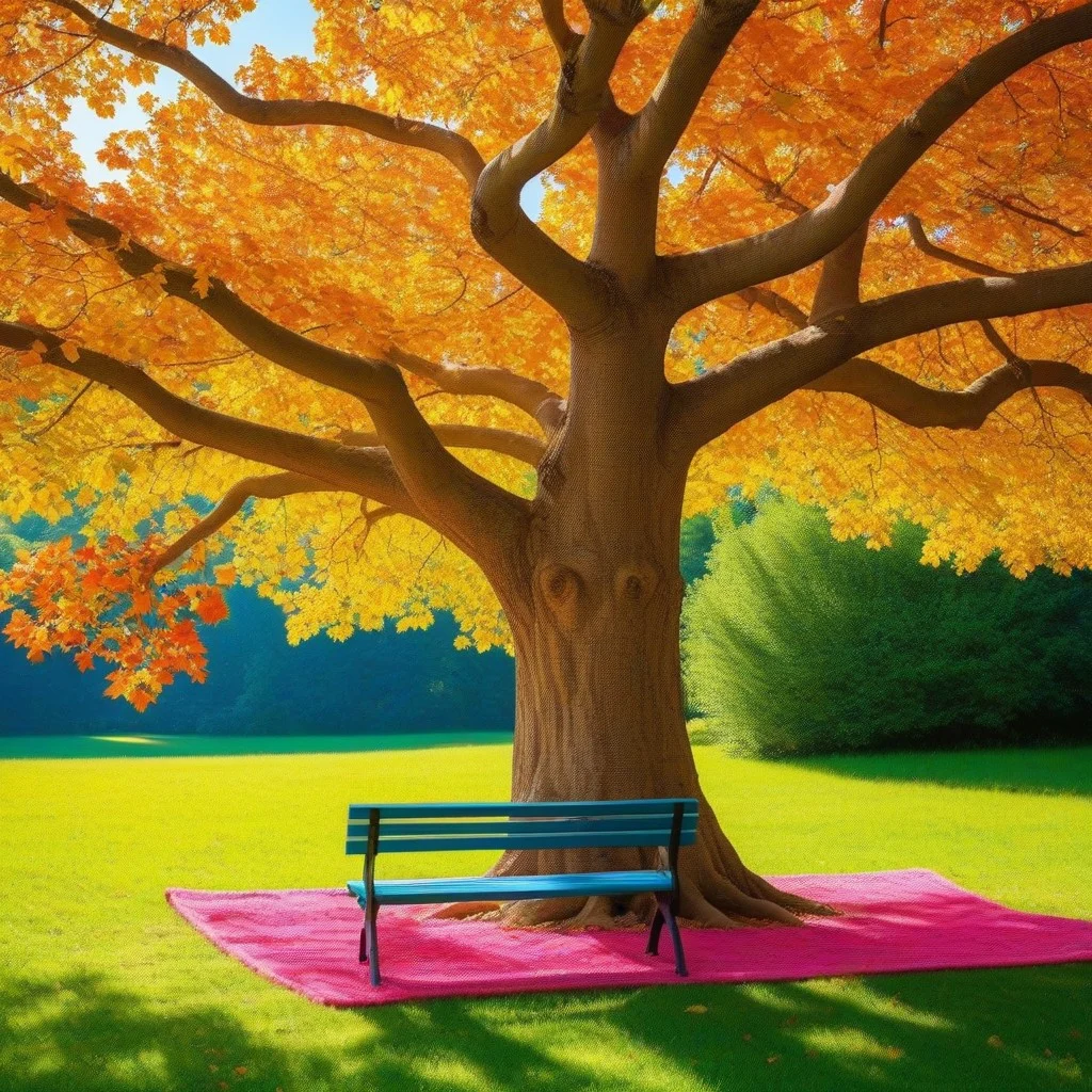 Un vieux banc de pierre, sous un platane centenaire, avec une feuille tombée en travers. À côté, un livre ouvert — sans nom d’auteur, sans titre visible. La lumière du matin le caresse comme on effleure une cicatrice.