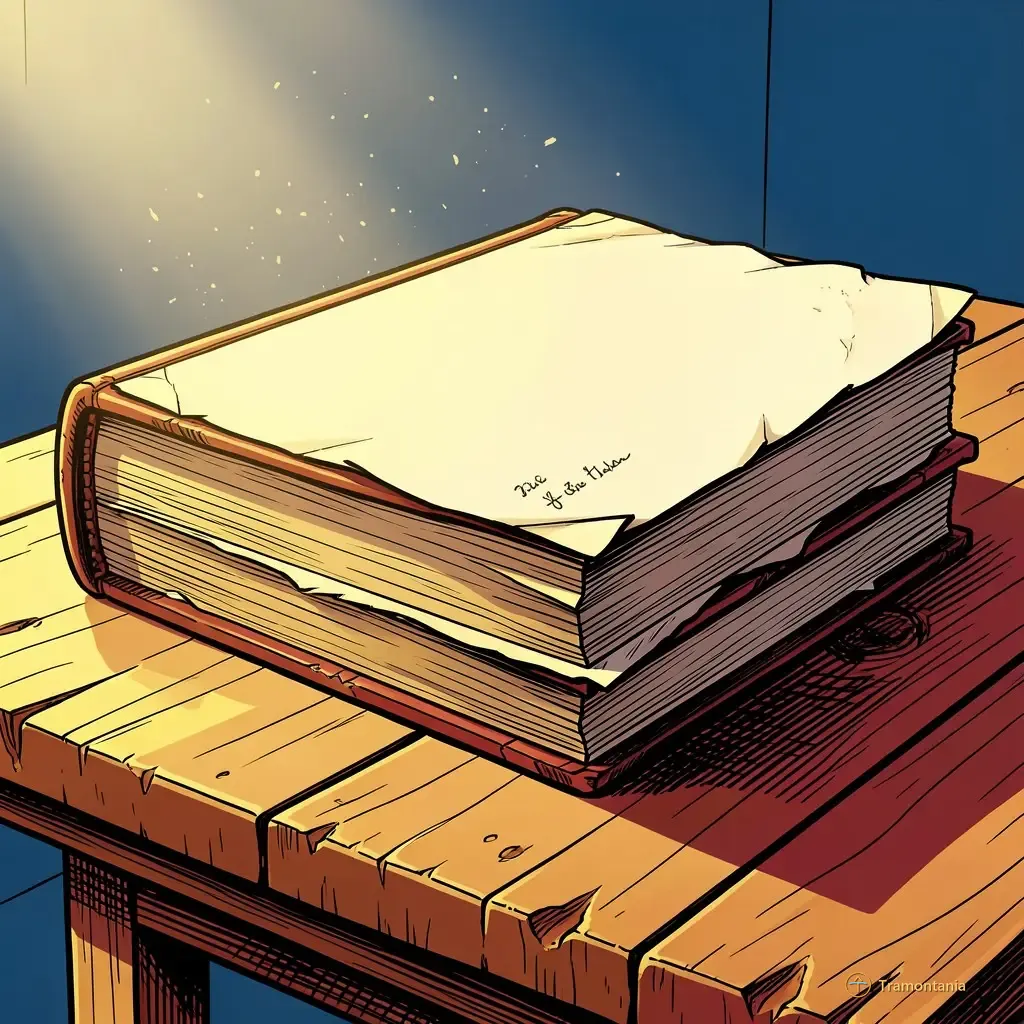 Une pile de vieux livres épais et d'albums photo reposent sur une table en bois brut, révélant des papiers jaunis