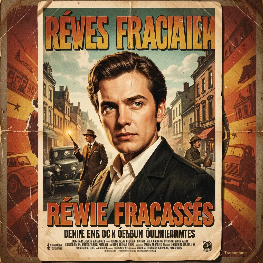 Gros plan sur une affiche vintage de cinéma roumain ou est-européen, rappelant les rêves fracassés mentionnés