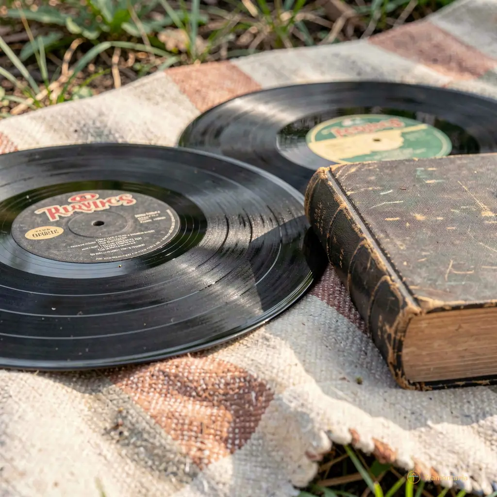 Gros plan sur un objet vintage chiné, mettant en valeur sa texture et son histoire