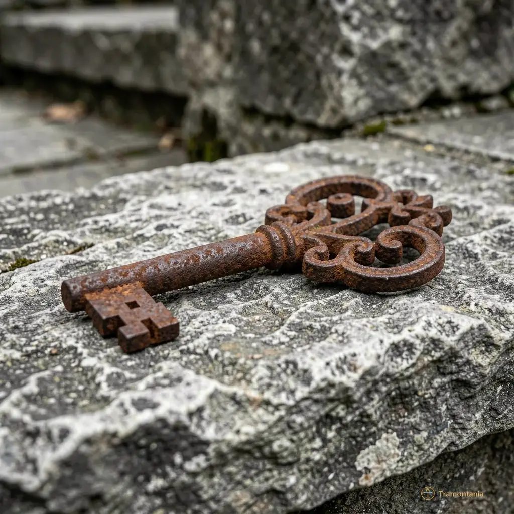 Close-up of weathered hands carefully inspecting the handle of an antique wooden spoon with intricate carvings on a rustic market stall cloth.