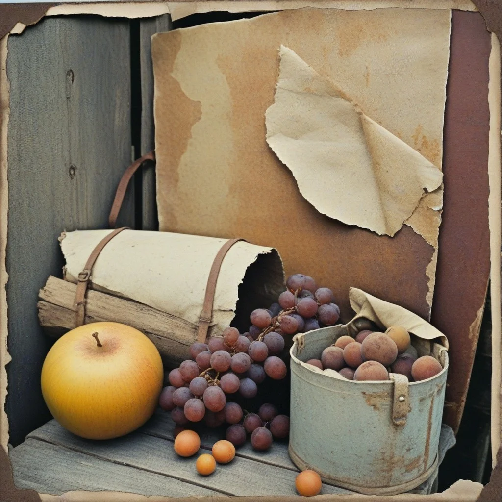 Un tableau ancien représentant une scène de vendange avec des travailleurs en habits traditionnels.